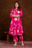 Magenta Block Printed Cotton Printed Kurta Set