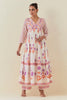 White Color Cotton Floral Printed Anarkali Suit with Palazzo,