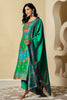 Teal Crepe Silk Printed Suit