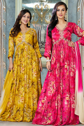 Crepe Printed Anarkali Kurtis