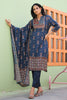 Blue Colour Printed Muslin Straight Suit