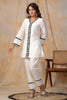 Cream Color Embroidered Muslin Co-Ord Set