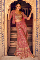 Rani Embroidered Crop-Top Palazzo Indo-Western Dress With Embroidered Jacket
