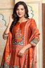 Rust Chanderi Silk Printed Straight Suit
