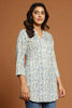 Grey & Beige Color Cotton Printed Tunic