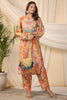 Mustard Color Printed Muslin Kurti & Pant Set