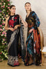 Black Jacquard Silk Floral Printed Saree
