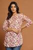 Beige & Maroon Color Floral Printed Kurti