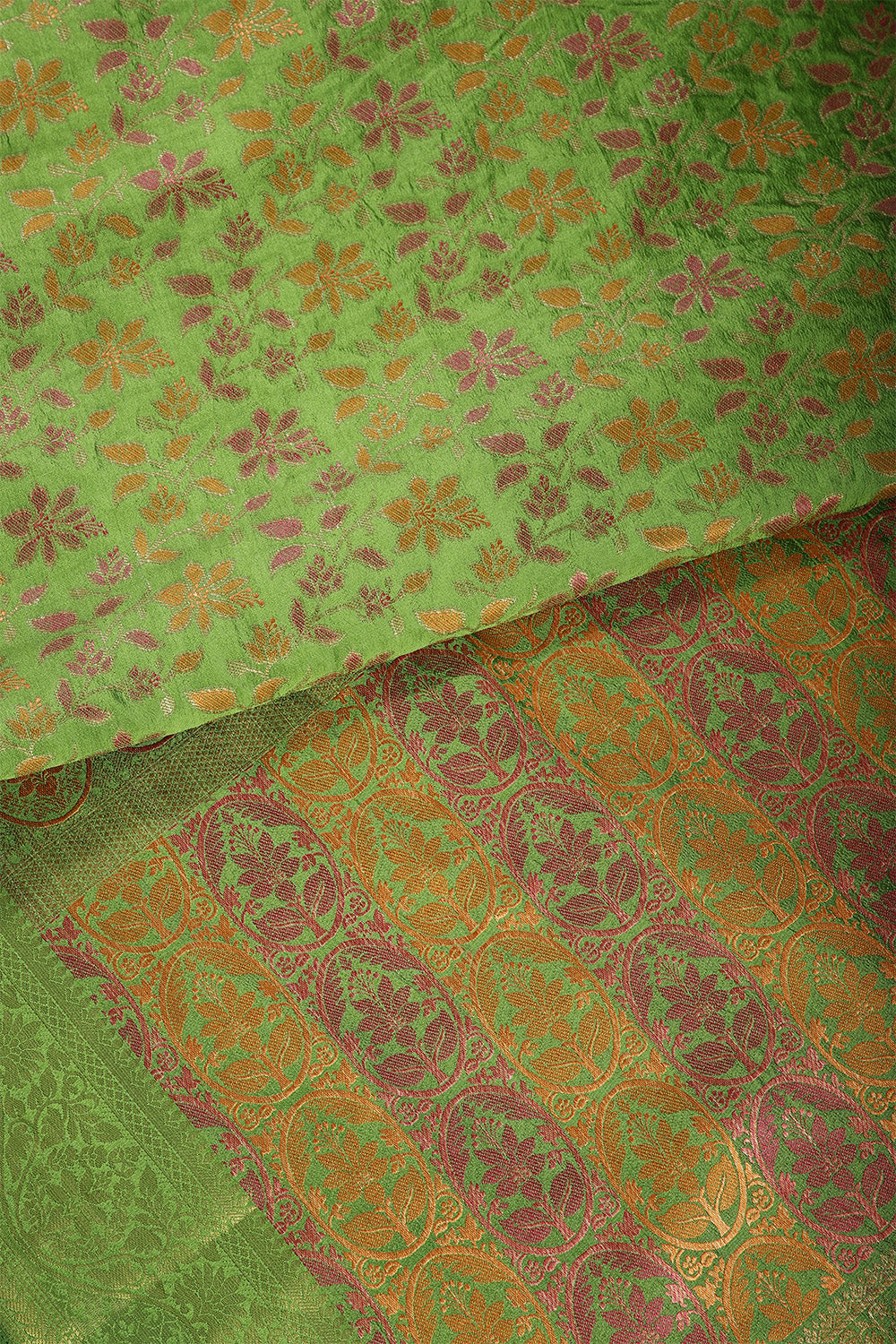 Mehandi Color Tussar Woven Silk Saree
