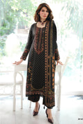 Black Cotton Silk Digital Printed Unstitched Suit Material