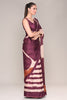Dark Scarlet Color Jacquard Silk Printed Saree