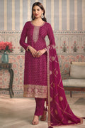Rani Color Silk Embroidered Unstitched Suit Fabric