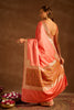 Peach Satin Banarasi Silk Woven Saree