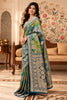 Blue Position Woven Khaddi Georgette Saree