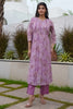 Lavender Floral Printed Muslin Kurta Set