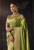 Olive Green Zari Woven Soft Silk Saree