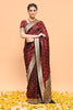 Black & Maroon Color Banarasi Silk Woven Saree