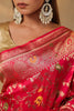 Cherry Red Colour Silk Zari & Resham Woven Saree