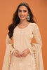 Cream Crepe Silk Cut-Dana And Resham Embroidered Suit With Palazzo