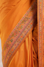 Mustard Soft Silk Kalamkari Woven Saree