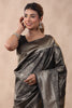 Black Color Woven Silk Saree