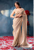 Cream Sequins and Resham Embroidered Metallic Tissue Saree