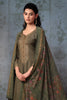 Sage Green Color Printed Pashmina Unstitched Suit Material