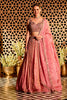 Pink Tissue Silk Embroidered Lehanga