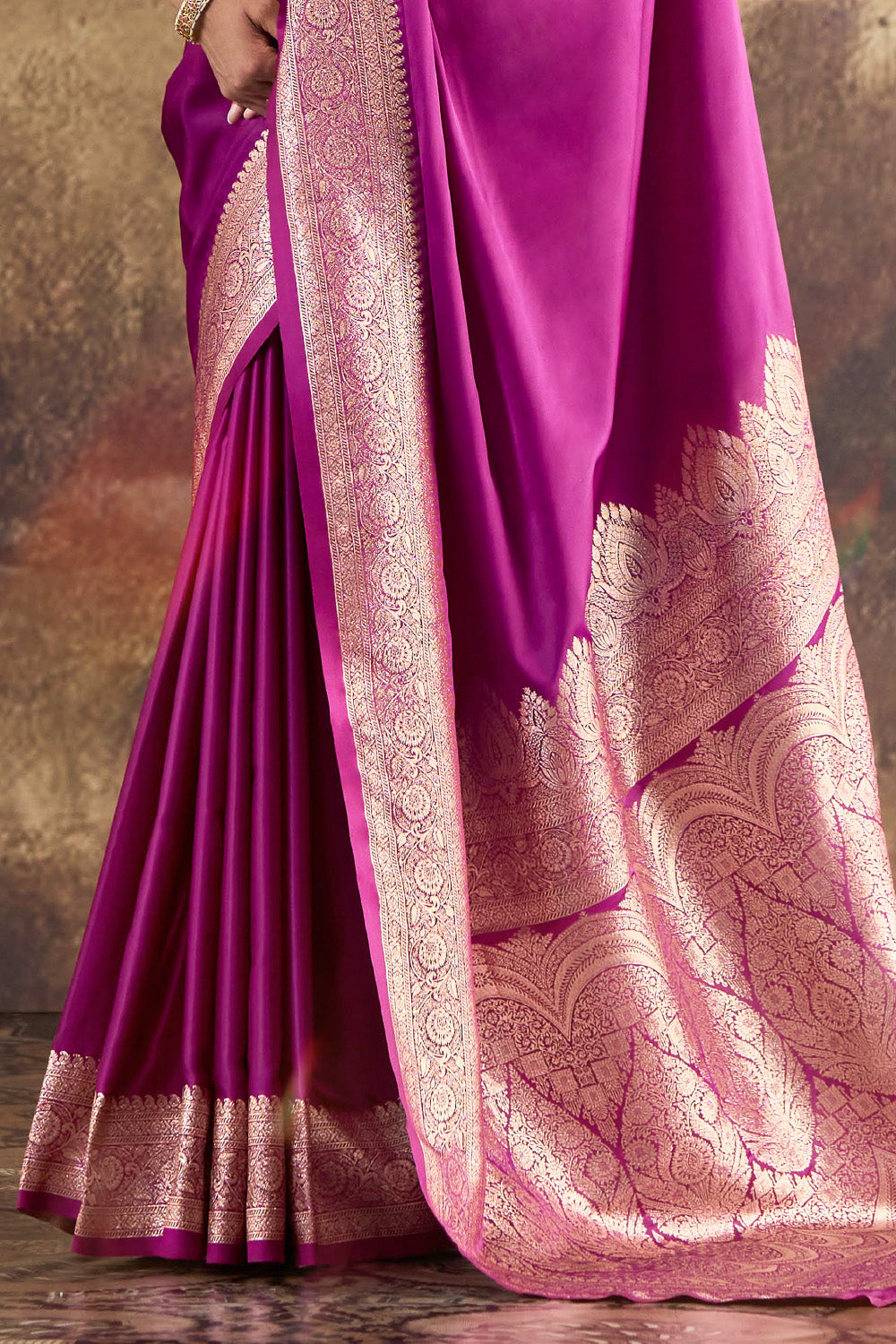 Purple Eri Silk Zari Woven Saree