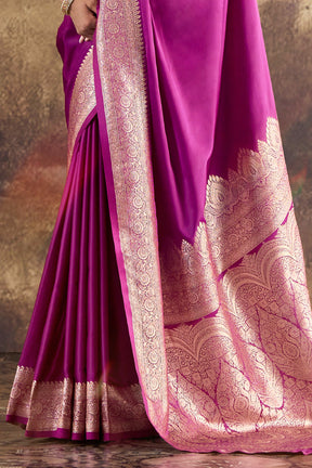 Purple Eri Silk Zari Woven Saree