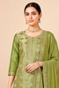 Green Silk Woven Unstitched Suit Fabric