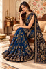 Blue Floral Sequins Embroidered Georgette Saree