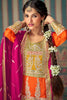 Orange and Magenta heavy Embroidered Straight Fit Suit