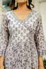 Grey Color Cotton Printed Anarkali Suit