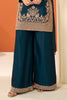 Teal Crepe Silk Cut-Dana Embroidered Suit With Embroidered Palazzo