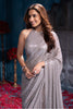 Grey Sequins Embroidered Georgette Saree