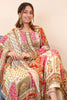 Cream Crepe Silk Printed Suit