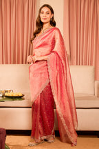 Dusty Pink Tissue Swaroski Work Saree