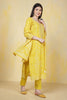 Mustard Cotton Printed & Neck Embroidered Suit
