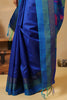 Blue Organza Woven Saree