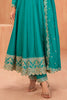 Teal Crepe Silk Zari and Sequins Embroidered Anarkali Suit
