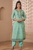 Teal Colour Muslin Printed Suit