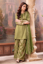 Green Embroidered Suits With Embroidered Pallazo