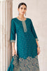 Teal Pashmina Zari Woven Unstitched Suit Material