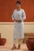 Light Blue Resham Embroidered Kurta