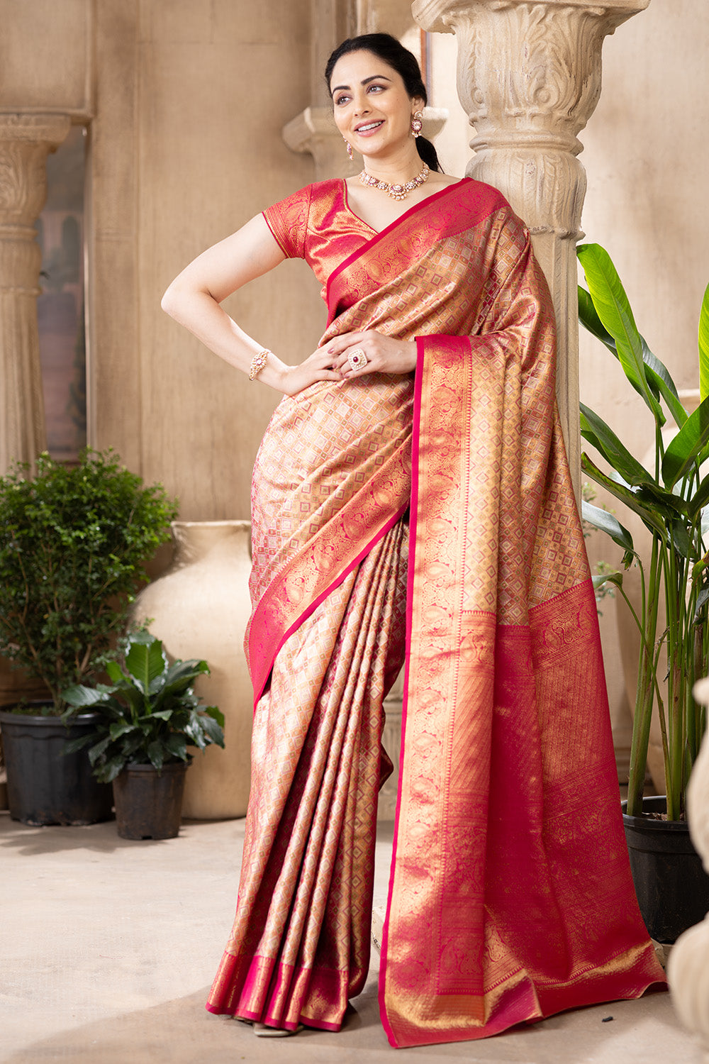 Rani Maheshwari Silk Soft Brocade Woven Saree