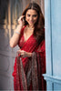 Red & Maroon Ombre Sequins Embroidered Georgette Saree
