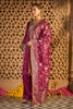 Wine Silk Embroidered Unstitched Suit Material With Banarsi Dupatta