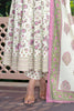 Cream & Pink Cotton Floral Printed Floor Lenght Anarkali Suit