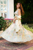 Cream SIlk Embroidered Lehanga